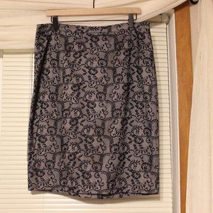 The Limited Black Lace Knee Length Skirt Size 14